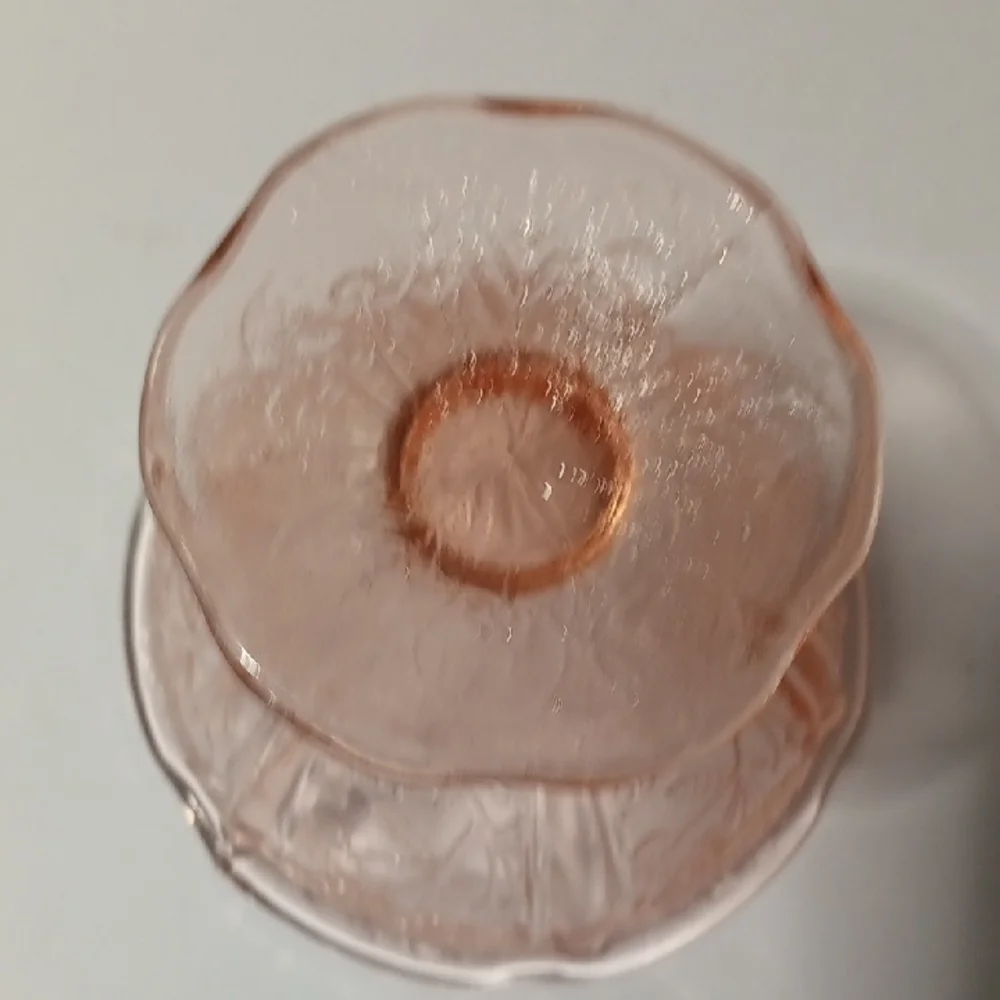 Vintage Pink Depression Glass Desert Bowl Made By Jeanette Glass In The 1930's